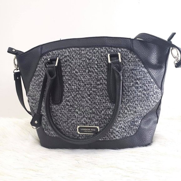 London Fog Handbags - London Fog Avery Shopper luxurious wool satchel